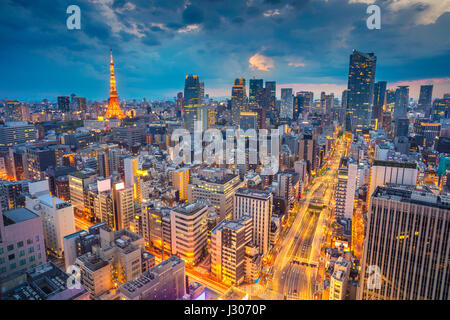 Tokyo. Stadtbild Bild von Tokio, Japan während des Sonnenuntergangs. Stockfoto