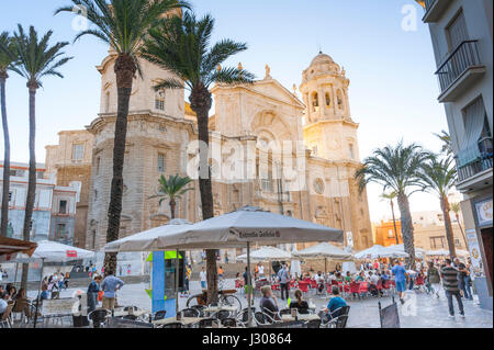 Cathedral und Plaza de Catedral in Cádiz, Andalusien, Spanien Stockfoto