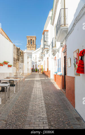 Innenhof des Palastes Mayorazgo in Arcos De La Frontera, weißen Dörfer Andalusiens, Provinz Cádiz, Spanien Stockfoto