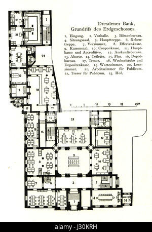 Geschaeftszentrale Dresdner Bank Berlin Grundriss Erdgeschoss BusB Stockfoto