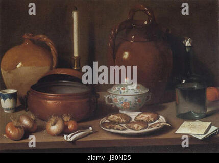 Carlo Maginis Nature Morte Aux Oignons Coppa et Lettre Sur un gerahmt Stockfoto