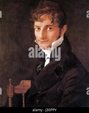 Das 1805 gemalte Porträt von Jean-Auguste-Dominique Ingres ist eine Darstellung von Belveze-Foulon. Ingres’ unverwechselbarer Stil zeigt sich in der detaillierten, realistischen Darstellung des Themas, einem bemerkenswerten Werk der neoklassischen Kunst. Stockfoto