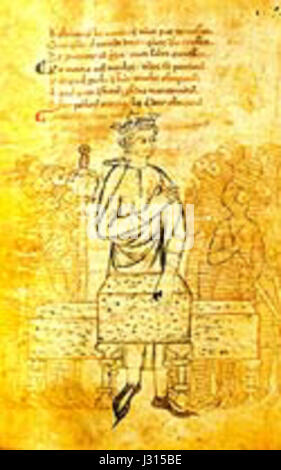 Die Alexandre MS O f. 45v ist ein mittelalterliches Manuskript mit einer Reihe von Illustrationen und Texten. Es ist ein wichtiges Beispiel mittelalterlicher beleuchteter Manuskripte, die einen Einblick in die Kunst und literarische Kultur der damaligen Zeit bieten. Die Handschrift ist bekannt für ihre detaillierten Darstellungen und ihren historischen Wert. Stockfoto