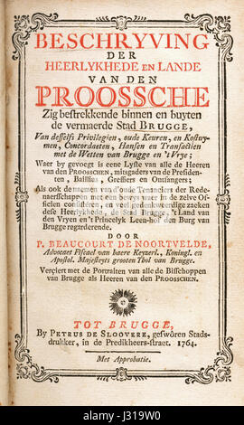 Der Titel Beaucourt Proossche bezieht sich auf einen bestimmten historischen Titel, der wahrscheinlich mit einer Region oder einer Person in Frankreich oder einem verwandten historischen Kontext in Verbindung gebracht wird. Sie kann sich auf ein Dokument oder eine amtliche Benennung aus dem Zeitraum beziehen. Stockfoto