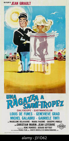 Una Ragazza eine Saint-Tropez (Le Gendarme de Saint-Tropez) - italienische Plakat Stockfoto