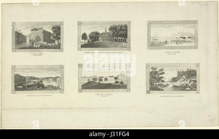 Schlossgarten, New York. (Und) fünf andere Ansichten - Passaic fällt, N.J; Mount Vernon, Sitz des späten gen Geo. Waschen; Schuykill in der Nähe von Flat Rock; Beacon Street, Boston; in der Nähe von Fishkill auf dem Hudson (NYPL Hades-1785937-1650723) Stockfoto