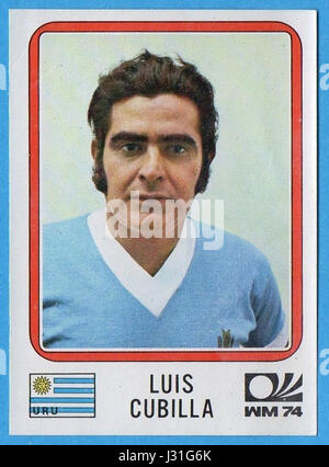 Luis Cubilla, ein Fußballspieler aus Uruguay, ist bekannt für seine Leistungen bei der Weltmeisterschaft 1974. Während des Turniers spielte er eine wichtige Rolle in seiner Mannschaft und trug zum Fußballvermächtnis Uruguays bei. Stockfoto