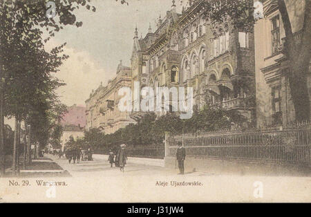 Aleje Weg w Warszawie 1908 Stockfoto