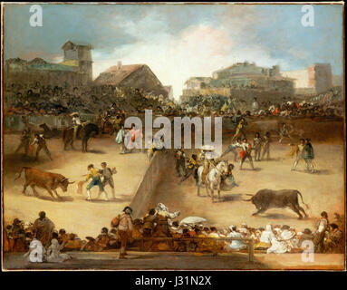 Stierkampf in einem geteilten Ring - Goya zugeschrieben Stockfoto