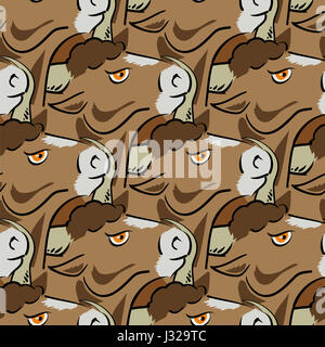 Bull Head Icon nahtlose Muster Stockfoto