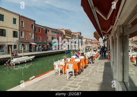 Frühling am Nachmittag auf der Insel Murano bei Venedig. Stockfoto