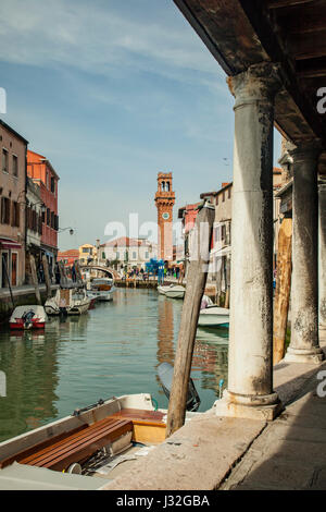 Frühling am Nachmittag auf der Insel Murano bei Venedig. Stockfoto