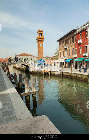 Frühling am Nachmittag auf der Insel Murano bei Venedig. Stockfoto