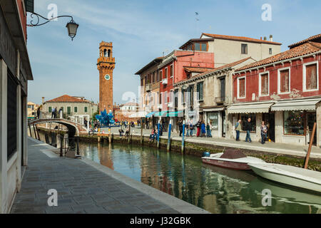 Frühling am Nachmittag auf der Insel Murano bei Venedig. Stockfoto