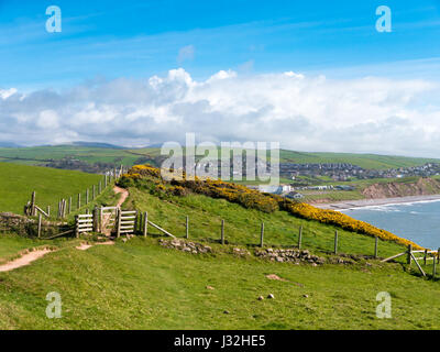 Beginn der Wainwrights Kosten zur Küste Fuß über St. Bees Head, Cumbria, England Stockfoto