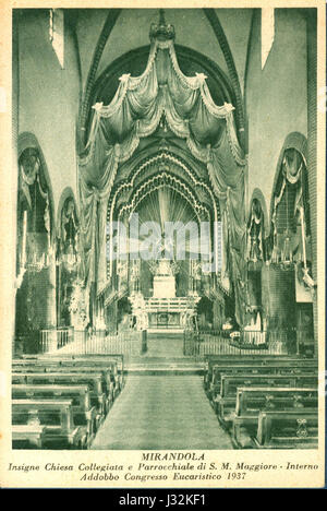 Mirandola - Insigne Chiesa Collegiata e Parrochiale di Santa Maria Maggiore - Interno - Addobbo Congresso Eucaristico 1937 Stockfoto