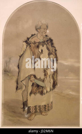 Charles Decimus Barraud, Porträt von Te Rangihaeata, 1854, Referenz Nummer B-004-023 Stockfoto