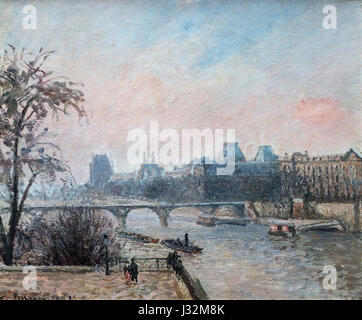 Pissarro. Gemälde mit dem Titel "La Seine et Le Louvre" von Camille Pissarro (1830-1903), Öl auf Leinwand, 1903 Stockfoto