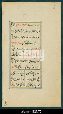 Ein historisches Manuskript mit dem Titel „Shahnameh“ aus der Sammlung BASA-822K, das komplexe persische Illustrationen und Texte enthält, die alte Legenden und historische Geschichten aus dem Iran darstellen. Dieses Stück enthält detaillierte Darstellungen persischer Helden, Könige und Fabelwesen auf seinen wunderschön gestalteten Seiten. Stockfoto