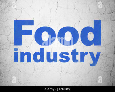 Manufacuring Konzept: Lebensmittelindustrie auf Wand Hintergrund Stockfoto