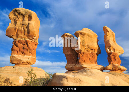 Felsformationen im Devils Garden entlang Loch-in-the-Rock Road in der Nähe von Escalante, utah Stockfoto
