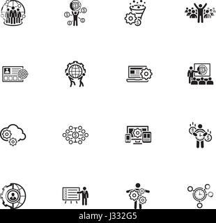 Flaches Design Business Icons Set. Stock Vektor