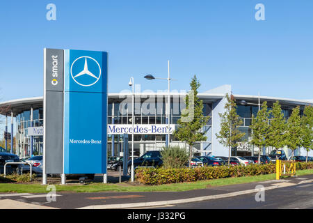 Showroom Mercedes-Benz und Smart, Nottingham, England, Großbritannien Stockfoto