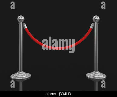 Chrom-rungen mit Seil. Bild mit Beschneidungspfad Stockfoto