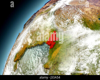 Bangladesch, wie aus dem Orbit auf Modell der Erde gesehen. 3D Illustration mit Atmosphäre und reflektierende Ozeanwasser. Elemente dieses Bildes, eingerichtet von der NASA Stockfoto