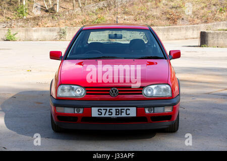 Volkswagen Golf GTI Mk3 gebaut in den 1990er Jahren getrieben auf Longcross testen Schaltung, Rennstrecke Chobham, Surrey, England, UK Stockfoto