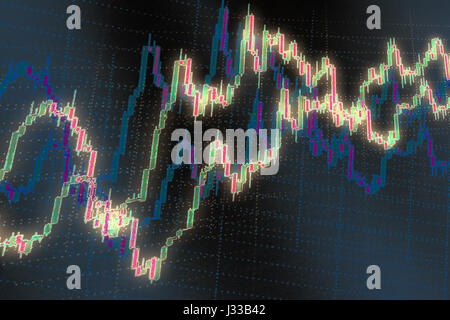 Candle Stick Graph-Diagramm der Börsenhandel Investitionen Stockfoto
