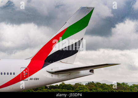 Emiraten Flugzeuge Höhenleitwerk Stockfoto