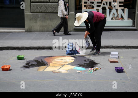 Ein Künstler, eine street-Art-Bild Stockfoto