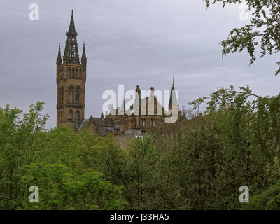 Universität von Glasgow aus Glasgow Kelvingrove park Stockfoto