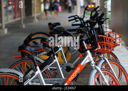 Neue Bike-sharing System in Singapur Stockfoto