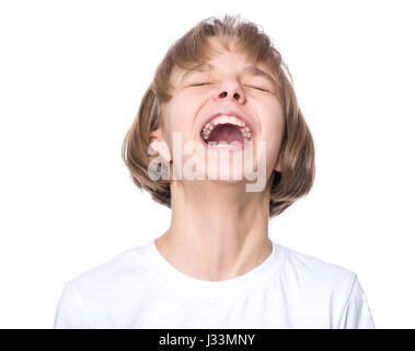 Kleines Mädchen in weißen t-shirt Stockfoto