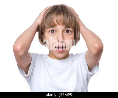 Kleines Mädchen in weißen t-shirt Stockfoto