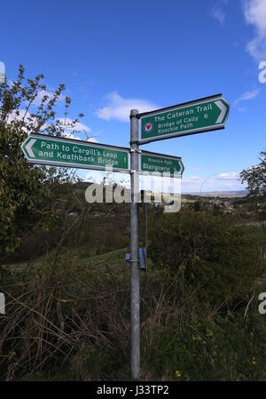 Melden Sie Cateran Trail in der Nähe von Blairgowrie Schottland April 2017 an Stockfoto