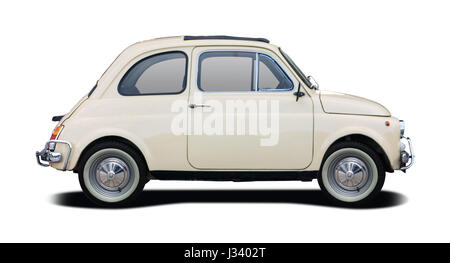 Klassische italienische supermini Auto isoliert auf weiss Stockfoto