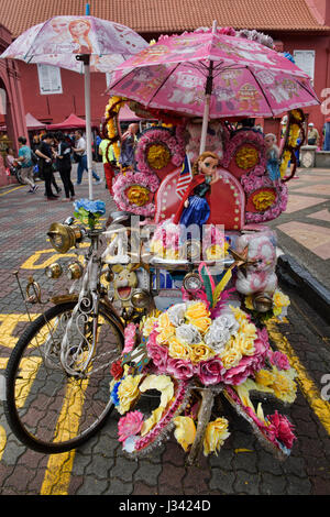 Rikscha (Rikscha) in UNESCO World Heritage Malacca, Malaysia Stockfoto