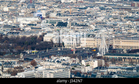 Luftaufnahme des Place De La Concorde in Paris Stockfoto