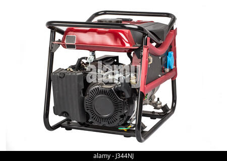 Tragbare Benzin-Generator. isolierten weißen Hintergrund Stockfoto