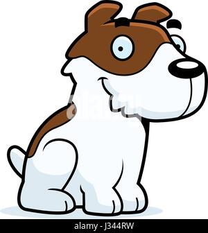 Ein Cartoon Illustration ein Jack Russell Terrier sitzen. Stock Vektor