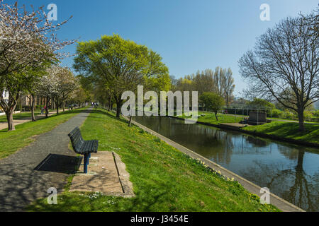 Der Royal Military Canal in Hythe, Kent Stockfoto