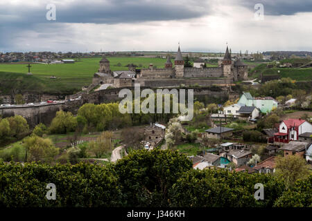 Alte Burg in der alten Stadt von Kamyanets-Podilsky, Ukraine Stockfoto