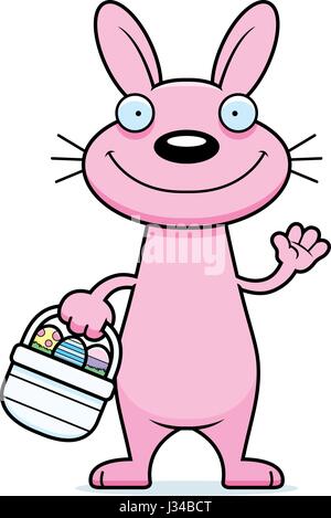 Ein Cartoon Illustration der Osterhase winken. Stock Vektor