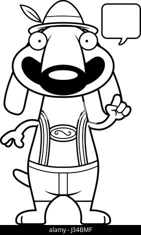 Eine Karikatur Illustration eines Dackels in Lederhose sprechen. Stock Vektor