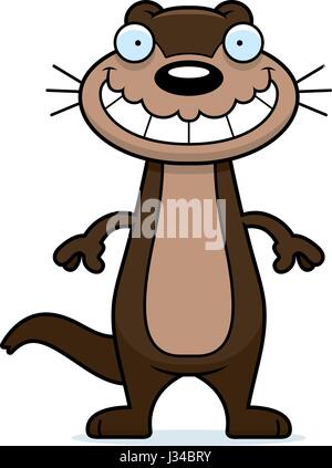 Ein Cartoon Illustration eines Otters suchen glücklich. Stock Vektor