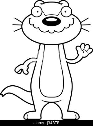 Ein Cartoon Illustration ein Otter winken. Stock Vektor