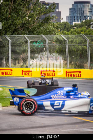 Sauber drehenden fort ins Kiesbett an der 2017 Australian Formula One Grand Prix Stockfoto